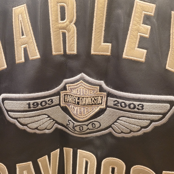 🏍EUC~ HARLEY-DAVIDSON VINTAGE GENUINE LEATHER BOMBER JACKET - Picture 5 of 9